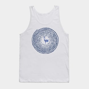 Blue Spiral with Flamingo Tank Top